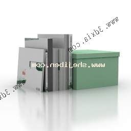 Book Stack With Storage Box 3d model