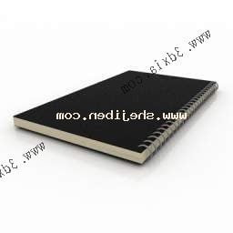 Notebook Black Leather Cover 3d model