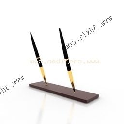 Bolígrafos sobre soporte de madera modelo 3d