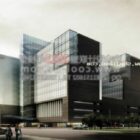 Modern Office Building Glass Facade Covered