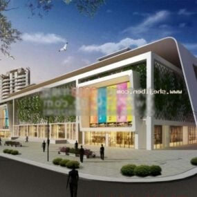 Model Pemandangan Eksterior Gedung Mall 3d