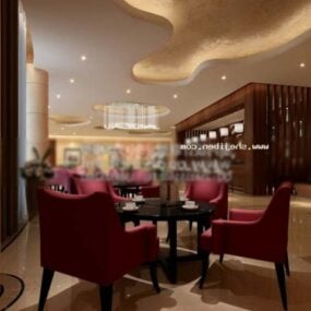 European Hotel Bar Club Interior Scene 3d model