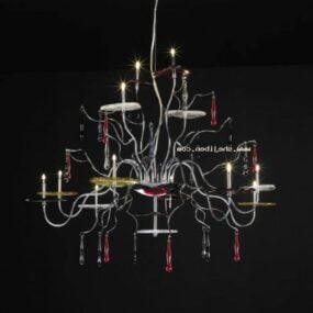 European Chandelier With Candle 3d model