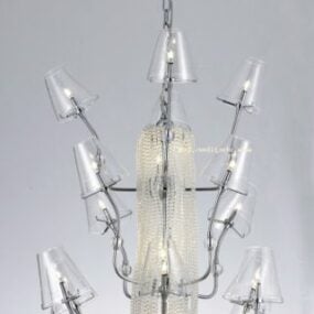 Modern Glass Chandelier Decorative 3d model