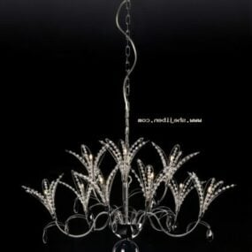 Bellissimo modello 3d di lampadario a fiori di cristallo