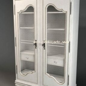 European Wine Cabinet White Color 3d model