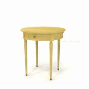 Round Wooden Console Table 3d model