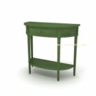 Консольный стол с зеленой стеной