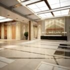Stor kontorshall med dekorativa golv