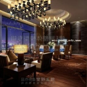 Hotel Coffee Space Interior Scene 3d model
