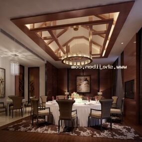 مدل سه بعدی صحنه داخلی اتاق رستوران هتل