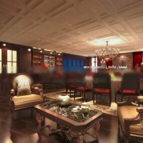 Restaurant Bar Club Interior Scene 3d model