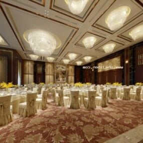 Scène intérieure de banquet de restaurant modèle 3D