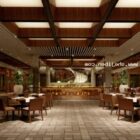 Dining Space With Wood Ceiling Interior Scene