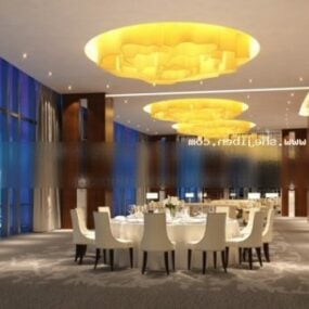 Luxurious Ballroom Interior Scene 3d model