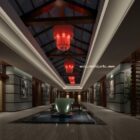 Scena interna dello spazio della lobby dell'hotel cinese Chinese