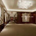 Chinese Hotel Corridor Interior Scene