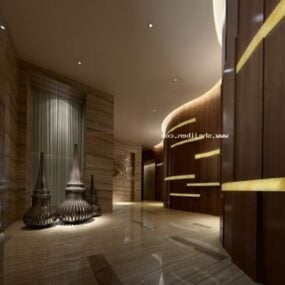 엘리베이터 복도 장식 벽 인테리어 장면 3d 모델