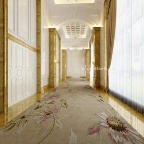 Asian Elevator Corridor Interior Scene 3D-malli