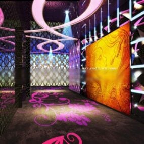 Club House Corridor Interiør Scene 3d-modell