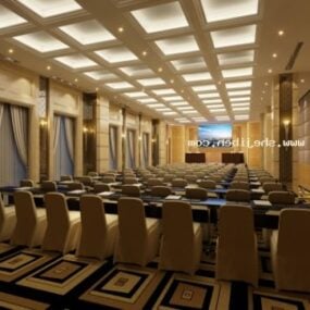 Modern Large Conference Room Interior Scene 3d model