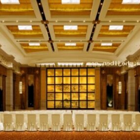 نموذج مشهد داخلي لغرفة اجتماعات فندق فاخر ثلاثي الأبعاد
