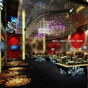 Club Restaurant Interior Scene 3d model