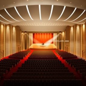 مدل سه بعدی صحنه داخلی سالن کنفرانس تئاتر