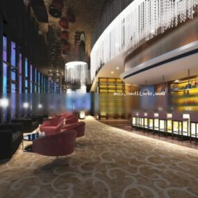 3d модель інтер'єру вестибюля розважальної кімнати готелю