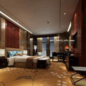 Hotel Room Modern Style With Carpet 3d model