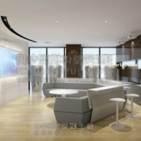 White Showroom Interiør Scene 3d-modell