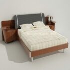 سرير مزدوج صيني نموذج ثلاثي الأبعاد.
