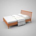 3d модель двуспальной кровати.