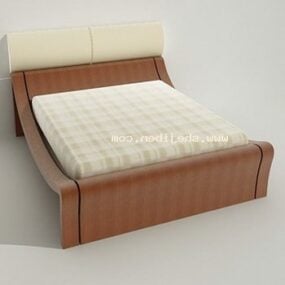 Double Bed Modern Wood Furniture 3d model