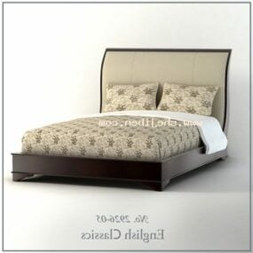 Antyczne białe łóżko z plakatem Model 3D