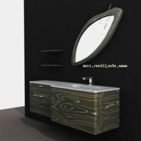 Stilize Aynalı Lavabo 3d modeli