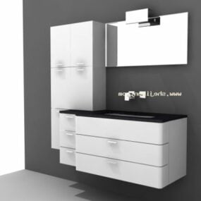 White Wash Basin Cabinet 3d model