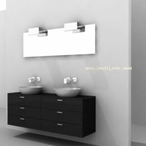 Black Wash Basin Cabinet 3d model