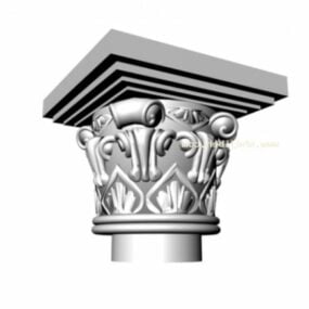 Style de sculpture de tête de colonne classique modèle 3D