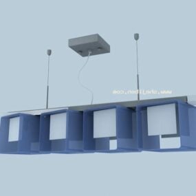 3д модель современного кубического потолочного светильника