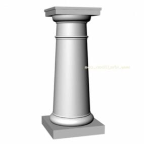 Carved Column Wall Greek Style 3d model