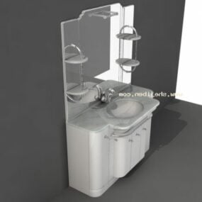 Europese wastafel met spiegel 3D-model