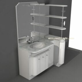 Waschbecken mit Regalen Kombinieren Sie 3D-Modell