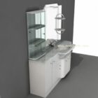 Wash Basin White Painted Glass Shelves