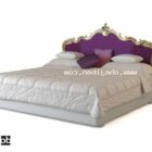 European double bed 3d model .