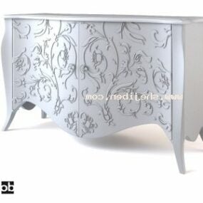 European Carved Tv Cabinet Furniture 3d model