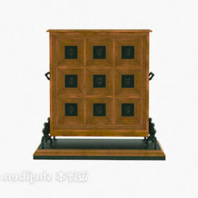 3д модель французского деревянного приставного шкафа