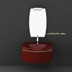 Mesa de lavado de manos roja modelo 3d
