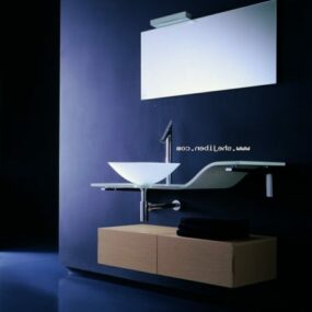 Wash Basin Set With Mirror 3d model