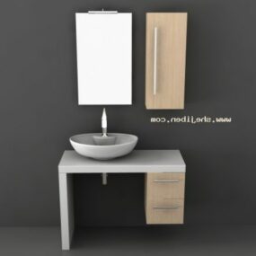 Restroom Wash Table Basin 3d model
